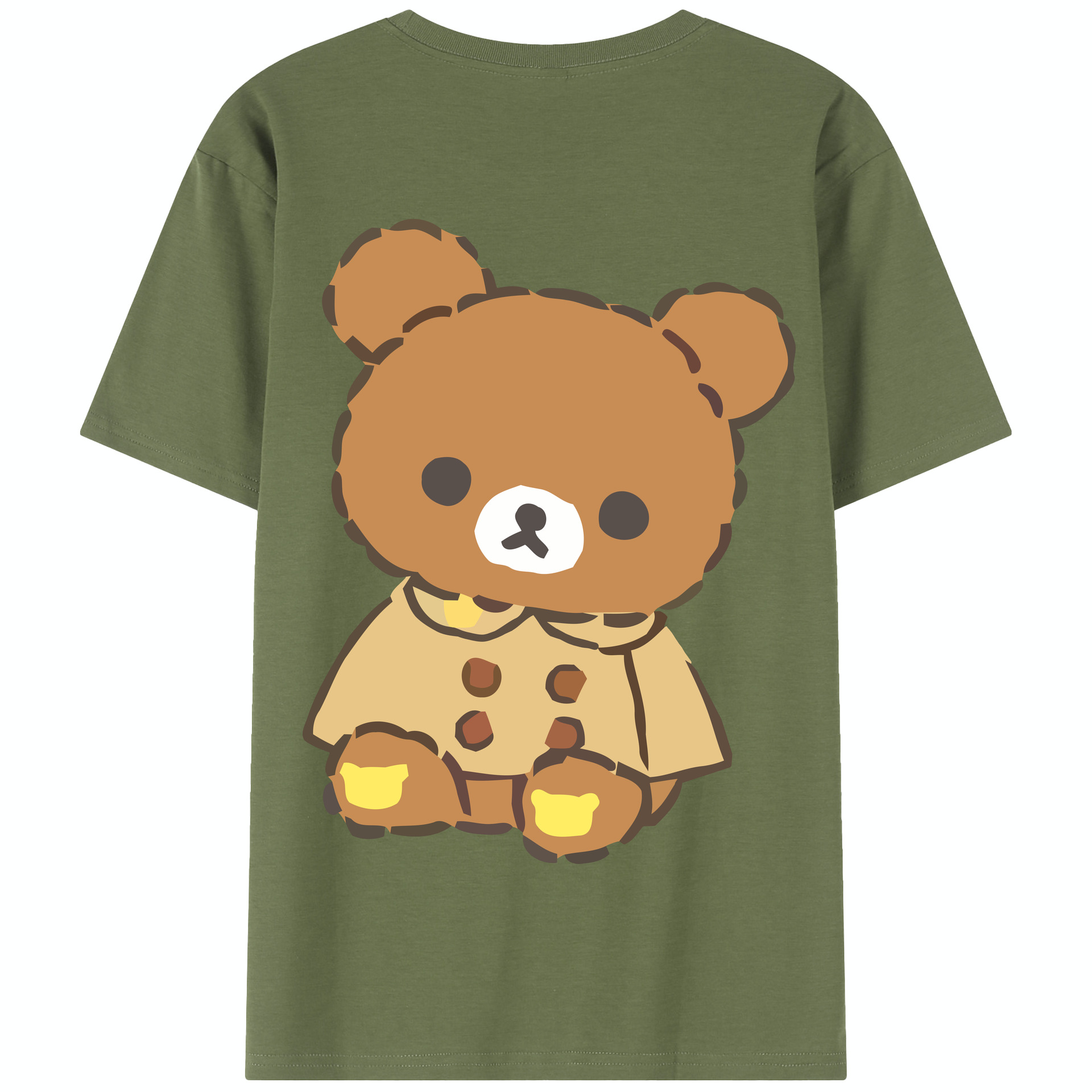（画像用） リラックマ リラックマ キイロイトリ Rilakkuma Korilakkuma Kiiroitori 綿100％半袖Tシャツ（背面プリント）